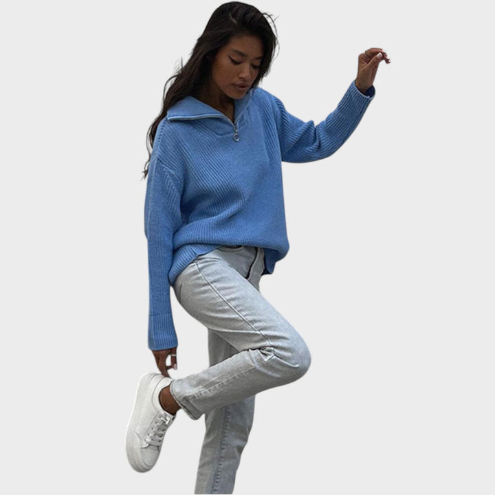 Eliana™ | Suéter de Punto con Cuello Alto y Cremallera