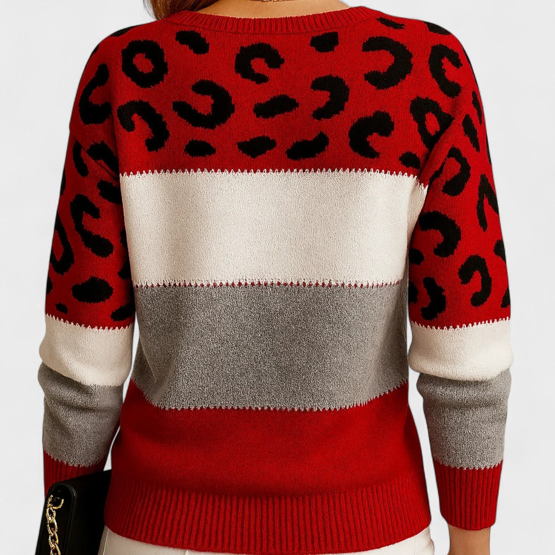 Julieta™ | Suéter casual con estampado de leopardo