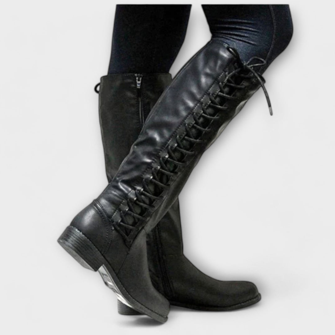 Paula | Botines De Cuero Con Cordones