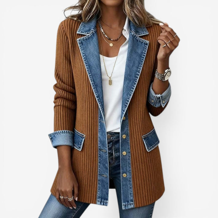 Blazer Emilia™ en mezclilla combinada