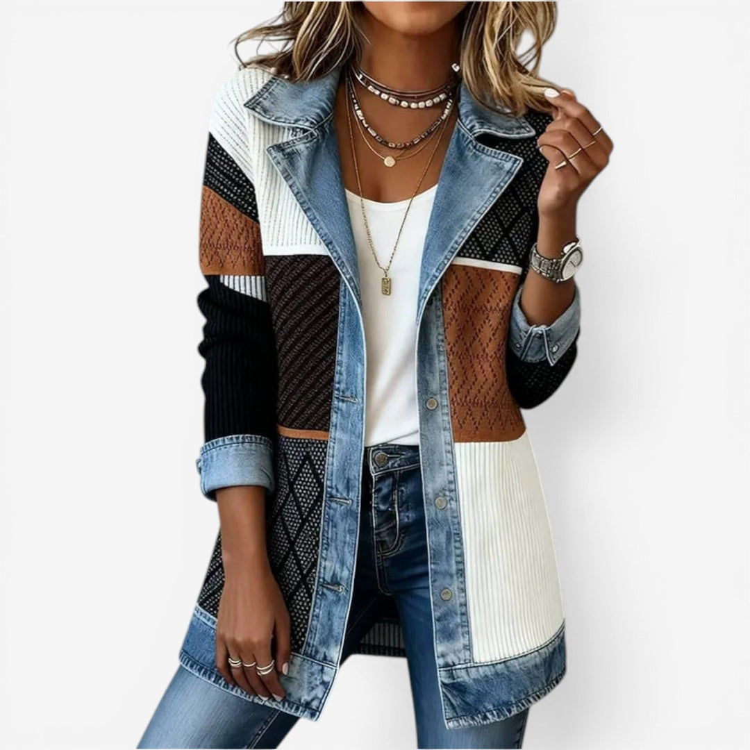 Blazer Emilia™ en mezclilla combinada