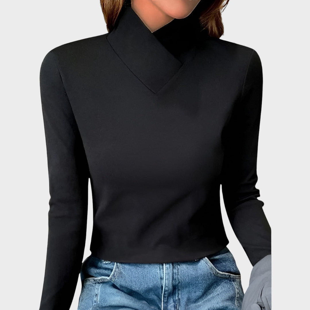 Silvia™ | Jersey elegante de cuello alto