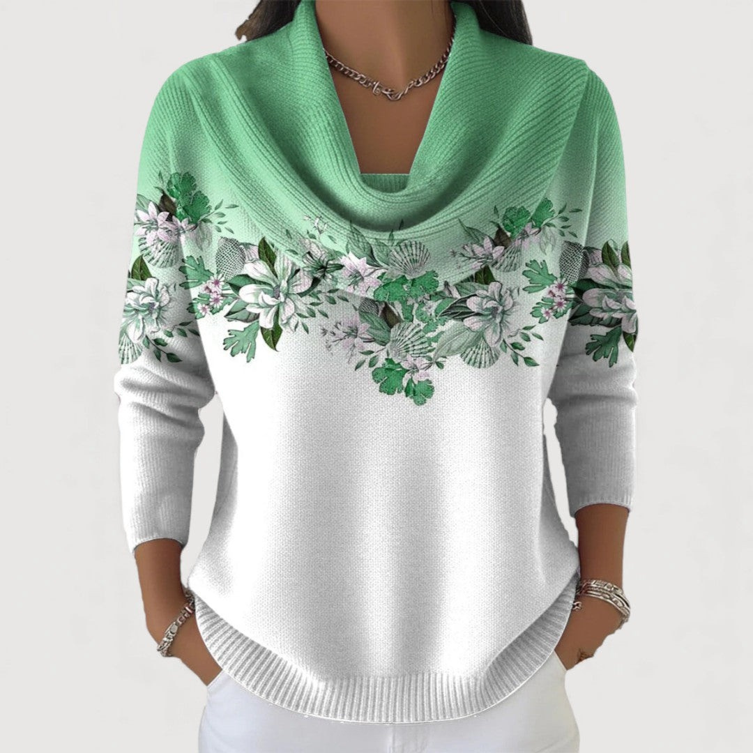 Amalia™ | Jersey floral de cuello suave