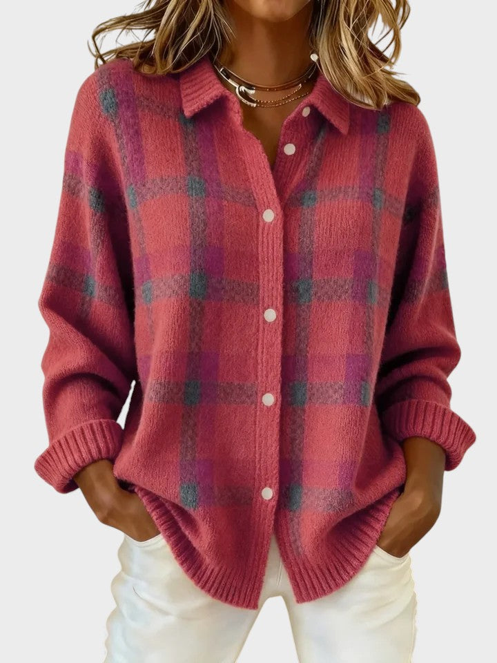 Alba™ | Suéter Retro a Cuadros con Contraste Casual