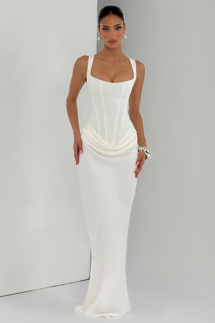 LEONOR | Vestido maxi de escote cuadrado