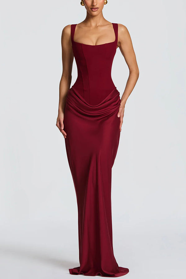 LEONOR | Vestido maxi de escote cuadrado