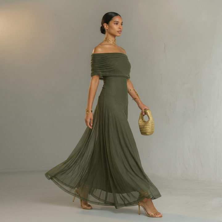 Giorgina – Vestido Maxi Off-Shoulder