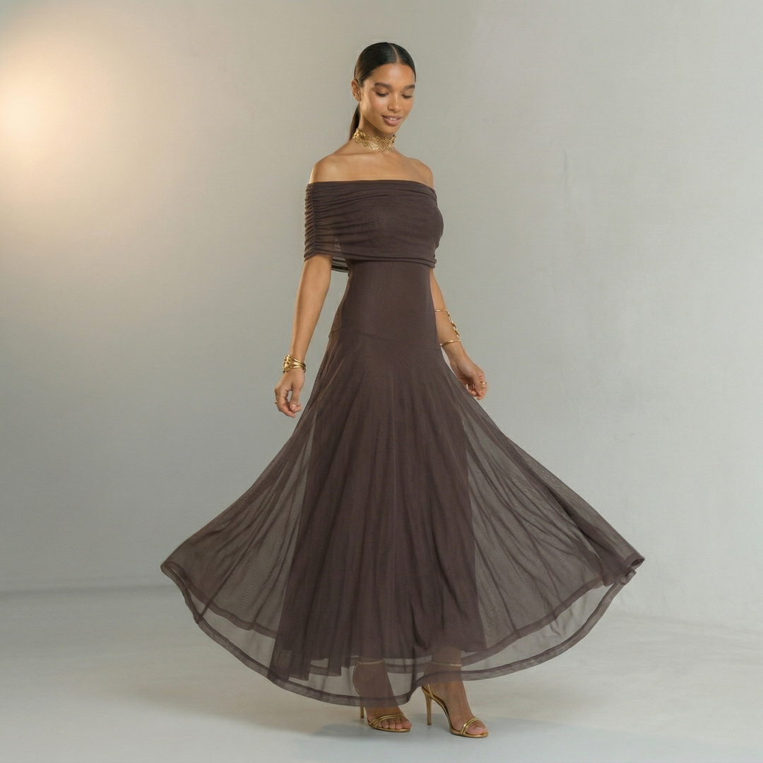Giorgina – Vestido Maxi Off-Shoulder