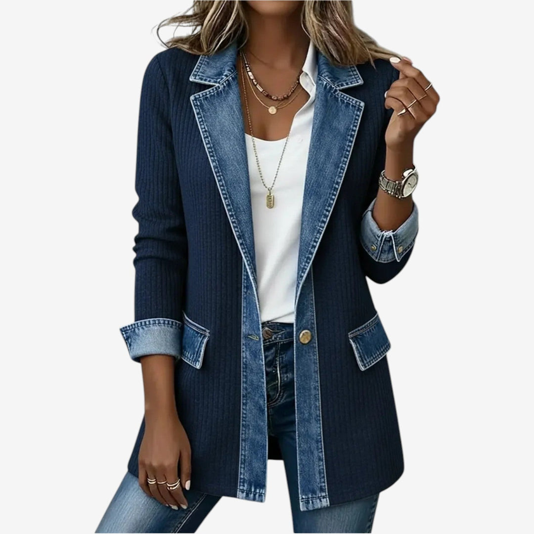 Blazer Emilia™ en mezclilla combinada